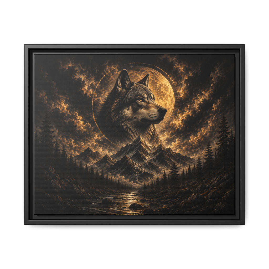 Wolf Moon Framed Canvas Wall Art – Strength, Loyalty & Protection