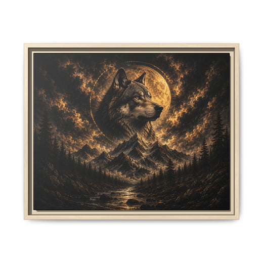 Wolf Moon Framed Canvas Wall Art – Strength, Loyalty & Protection