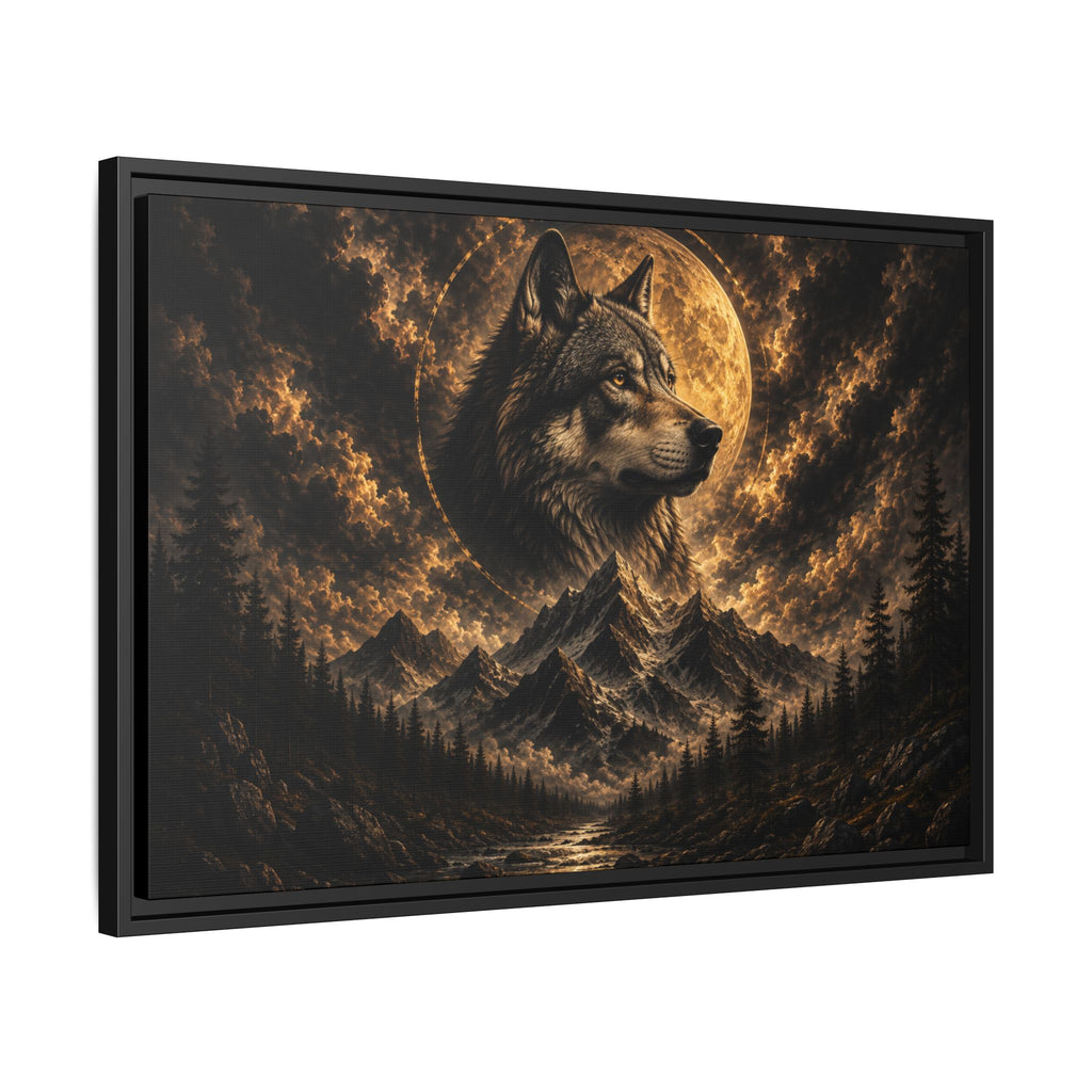 Wolf Moon Framed Canvas Wall Art – Strength, Loyalty & Protection