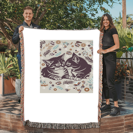Snuggling Kitties - Woven Blanket