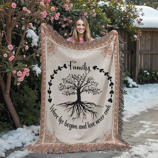 Family Roots, Celtic Tree Woven Blanket